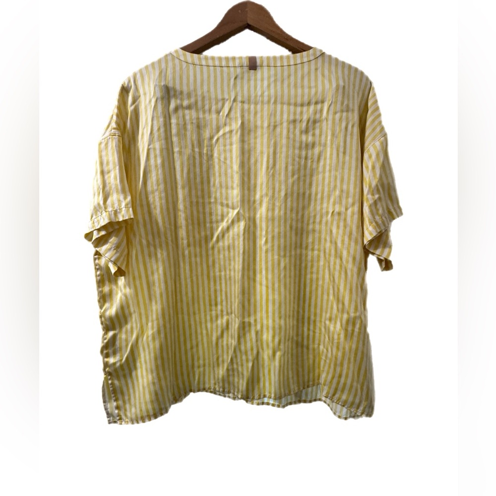Lunya Yellow Striped Short Sleeve Tee - Picture 2 of 4
